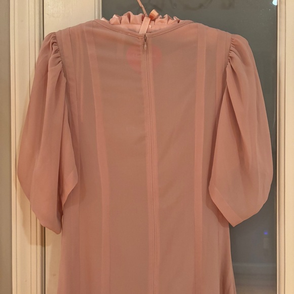 Anthropologie sheer dusty pink dress - Picture 8 of 9